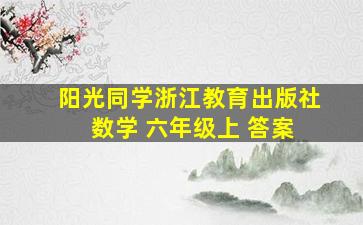 阳光同学浙江教育出版社 数学 六年级上 答案